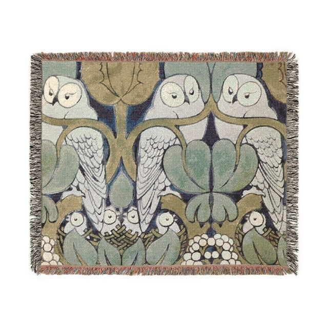 Not Yet Made - Made To Order Arts and Crafts Owl Woven Throw Blanket – C. F. A. Voysey Design – 60 × 50 For Sale - Image 5 of 6
