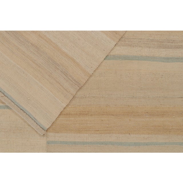Beige 1950s Vintage Paneled Persian Kilim in Beige-Brown and Blue Tones by Rug & Kilim For Sale - Image 8 of 8