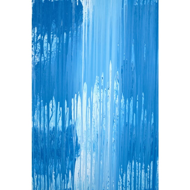 "Blue Clouds Blue" Contemporary Original Large Abstract Acrylic Painting by Simon Findlay For Sale - Image 6 of 12