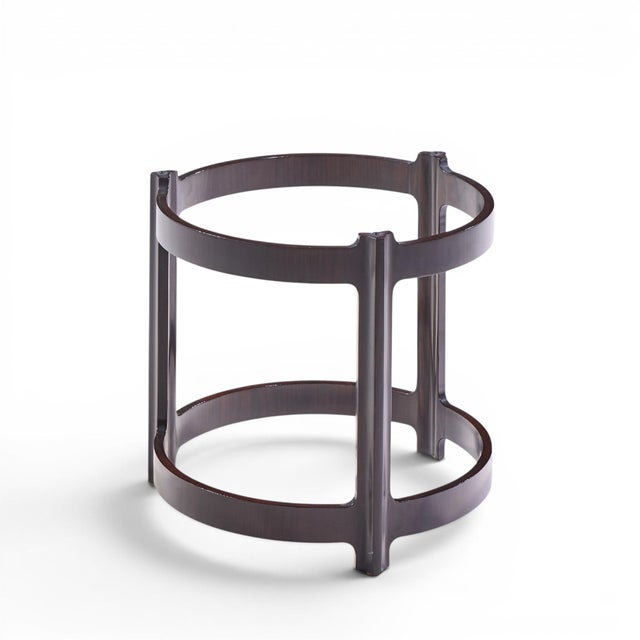 Mid 20th Century Roger Sprunger for Dunbar Mid Century Mahogany and Glass Top Side Table For Sale - Image 5 of 7