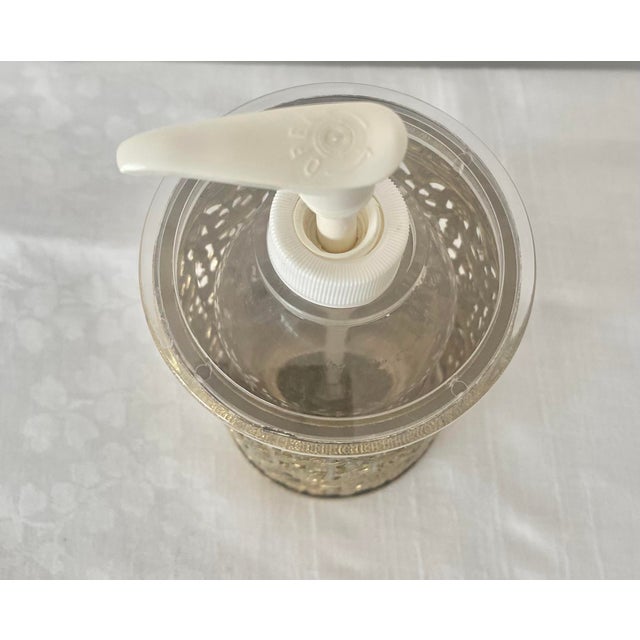 Vintage Hollywood Regency Gold Tone Ormolu French Drape Filigree Soap Dispenser For Sale - Image 9 of 11