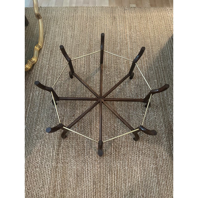 Vintage Baker Brass &. Glass Scalloped Coffee Table For Sale - Image 9 of 14