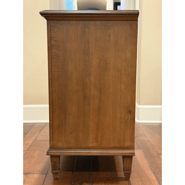 Coffee Three Drawer Ethan Allen Chest of Drawers - Sold as a Pair For Sale - Image 8 of 11