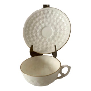 Mid 20th Century Lenox Reproduction of First Lenox Piece (#1) Designed 1889 Limited Edition Demitasse Cup & Saucer - 2 pcs For Sale