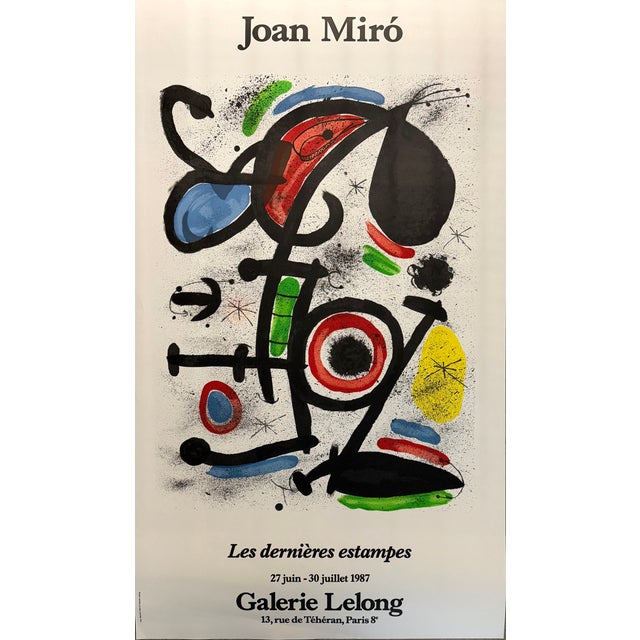 This stunning vintage exhibition poster showcases Joan Miró’s unmistakable visual language—vibrant, playful, and rich with...