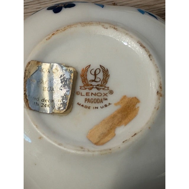 Mid 20th Century Lenox Pagoda 5-Sided Porcelain Trinket or Powder Box For Sale - Image 5 of 13