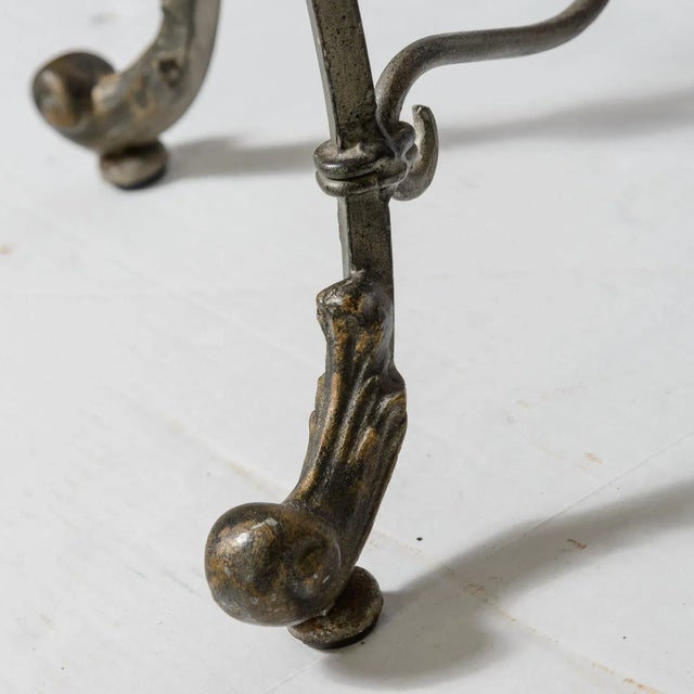 Metal Double Ottoman Iron ScrolledUpholstered Stools For Sale - Image 7 of 8