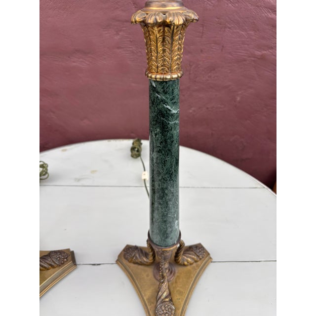 French 1960s Neoclassical Marble Lamps For Sale - Image 3 of 6