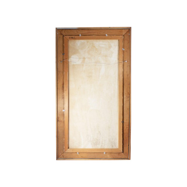 Textile Abstract Oil on Canvas Painting of Adam and Eve by Luigi Fumagalli For Sale - Image 7 of 7