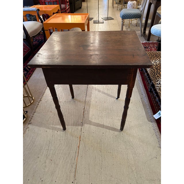 Antique Rustic Side Table With Single Drawer For Sale - Image 12 of 14