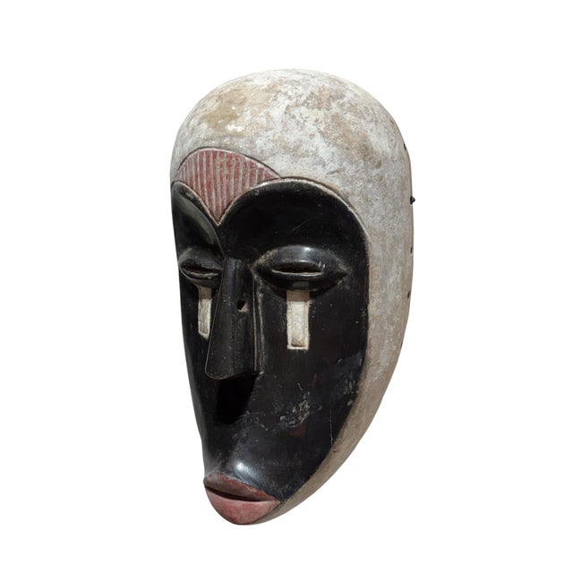 African Vintage Fang Mask Elongated Face Gabon African Mask 14" H For Sale - Image 3 of 7
