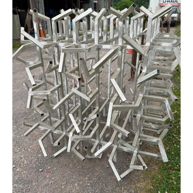 "Bristling"— Large Abstract Aluminum Sculpture, Herbert Simon 1975 For Sale - Image 9 of 12