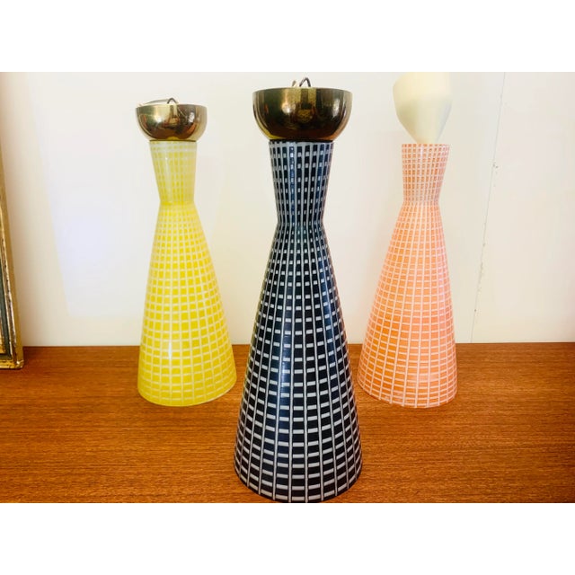 Mid-Century Modern Diabolo Black Glass Pendant Lamp by Aloys Gangkofner for Peill & Putzler, 1950s For Sale - Image 9 of 10