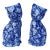 Staffordshire Style Blue and White Chintz Cat Figures- A Pair For Sale