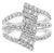 18K White Gold 1 3/4 Cttw Diamond Multi Crossover and Split Shank Cocktail Ring For Sale