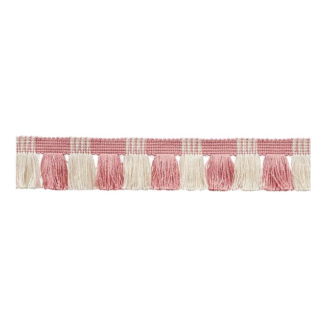 Schumacher Juno Fringe in Pink & Ivory For Sale