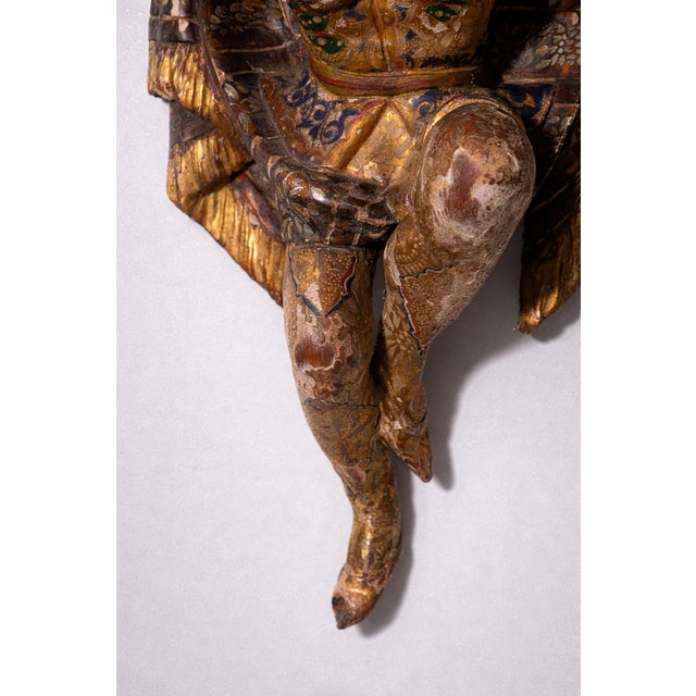 Antique Italian Venetian Polychrome Wall Consoles, 1800, Set of 2 For Sale - Image 6 of 14