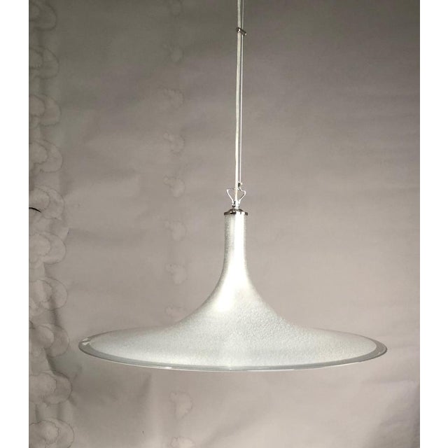 1980s Vintage Italian Pendant in Grey Murano Glass by Mariana Iskra for Ribes Studio, 1990s For Sale - Image 5 of 7