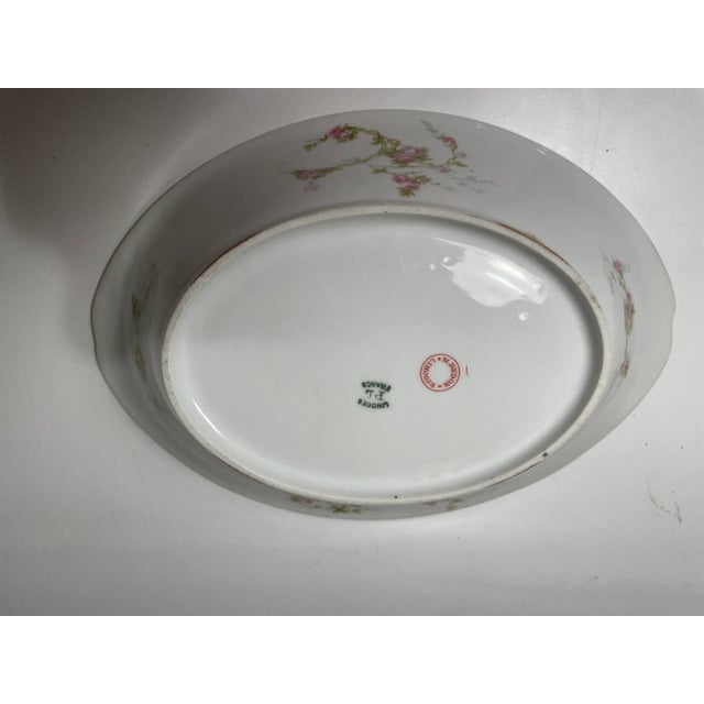 Antique French Limoges Porcelain Serving Bowl - M Redon For Sale In Philadelphia - Image 6 of 9