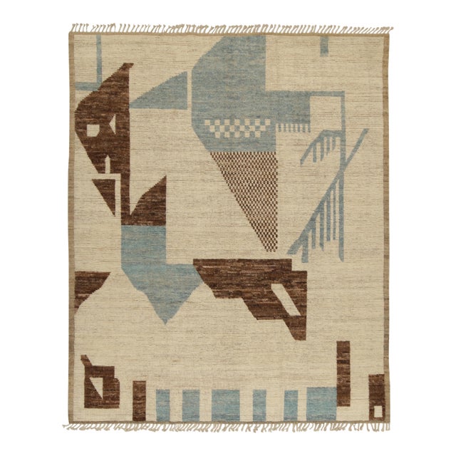 Rug & Kilim’s Modern Rug with Beige-brown Geometric Patterns - 6x9 For Sale