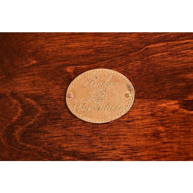 Baker Furniture Georgian Banded Mahogany Pedestal Extension Dining Table, Newly Refinished For Sale - Image 12 of 13