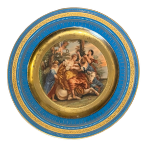 Antique Victorian Royal Vienna Porcelain Gilt Decorated Scenic Plate Europa