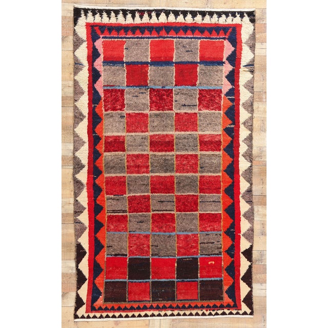 Vintage Persian Lori Checkerboard Rug - 05'04 X 09'01 For Sale - Image 9 of 9