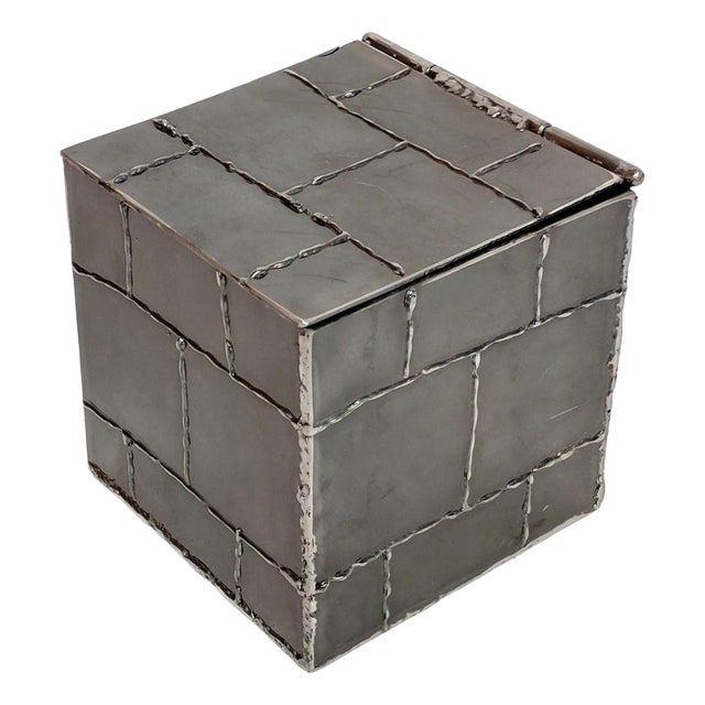 Brutalist Metal Box Hand Welded Box For Sale
