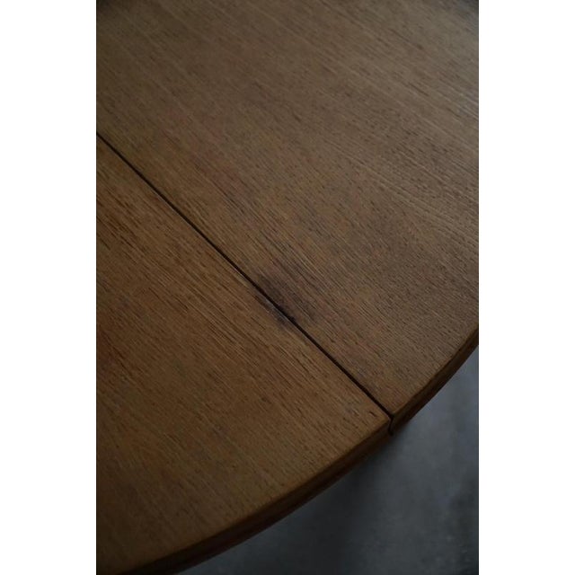 Danish Modern Round Dining Table in Oak with Extension by Henning Kjærnulf, 1960s For Sale - Image 17 of 18