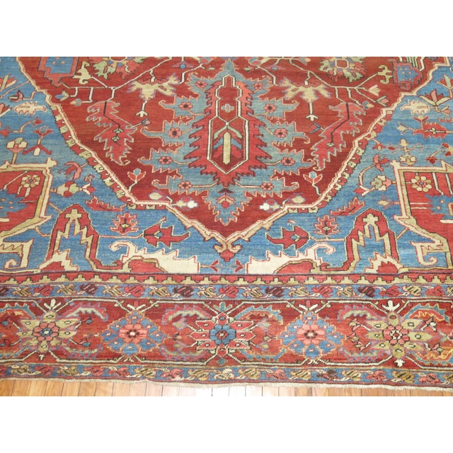 Contemporary Oversize Antique Persian Heriz Carpet - 12'9" x 17'9" For Sale - Image 3 of 18