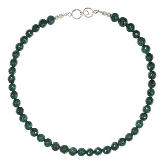 Ajd 19 Inch Faceted Emerald Matrix Necklace May Birthstone For Sale
