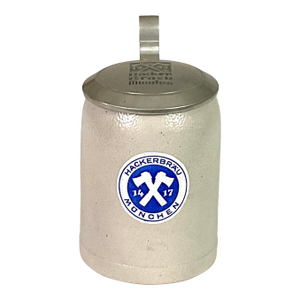 1970s Hackerbrau Munchen-Germany-Stoneware and Pewter Lid-1/2 Liter Stain