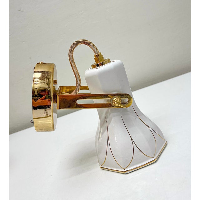 Brass and Ceramic Wall Lamp from Faladesa, Spain, 1980s For Sale - Image 9 of 16
