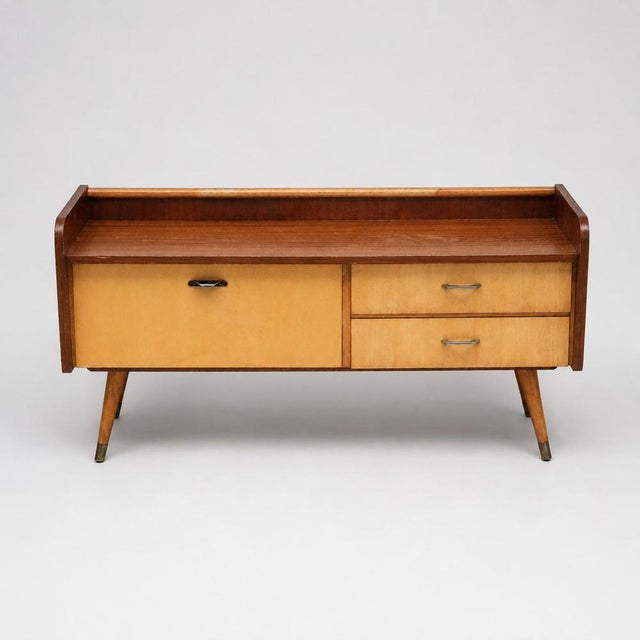 Vintage Low Sideboard Hallway Cabinet with Flap and 2 Drawers For Sale - Image 5 of 6