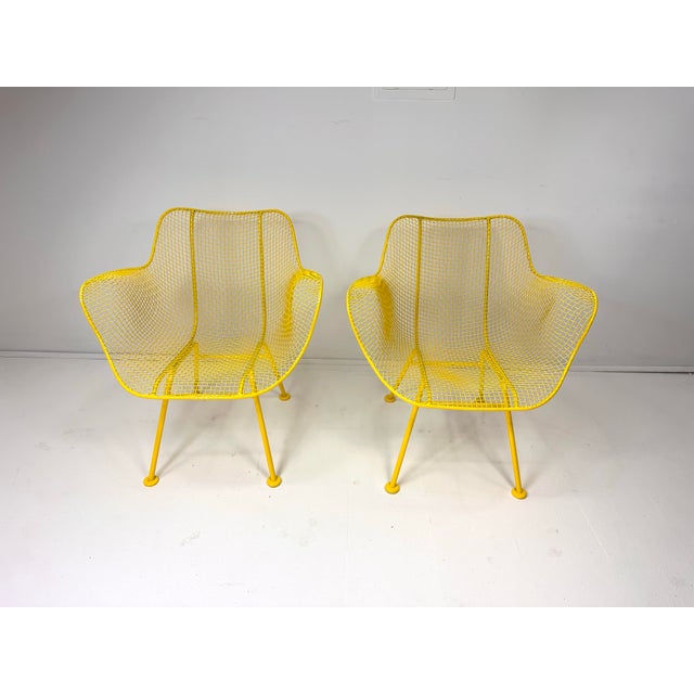 Pair of "Sculptura" Collection Chairs by Russell Woodard. These organically shaped wire mesh chairs are from the iconic...