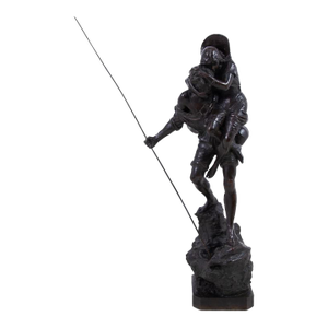 Ettore Ximenes "The Pilgrims" Bronze Sculpture