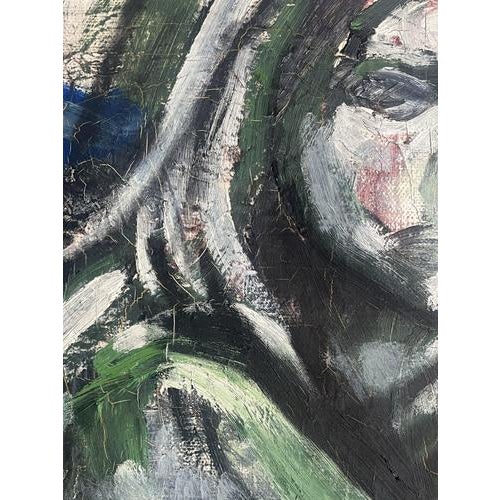 1990s Takashi Kaburagi, Study for a Woman Seated in a Blue Chair, Oil on Canvas For Sale - Image 5 of 9