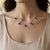 Contemporary Amethyst 5 Stone Dangling Necklace | February Birthstone Handmade Necklace For Sale - Image 3 of 4