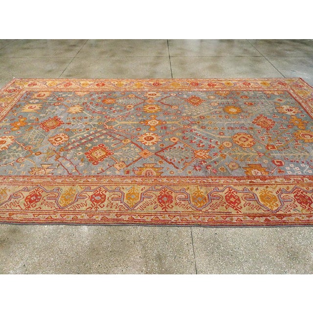 Galerie Shabab Collection Early 20th Century Turkish Oushak Room Size Carpet For Sale - Image 4 of 7