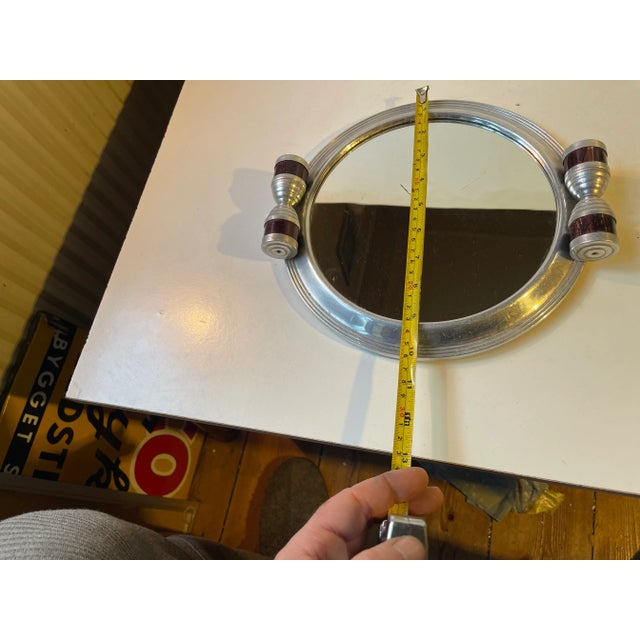 Metal Streamline Bauhaus Plateau Mirror Tray, 1930s For Sale - Image 7 of 9