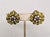 1960s Vintage 1960s Signed Ornella Italy Round Green Beaded Clip Earrings-2 Pieces For Sale - Image 5 of 8