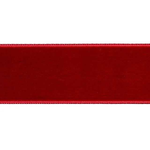 Transitional Sample - Schumacher Velvet Tape Wide in Crimson For Sale - Image 3 of 3