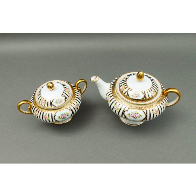 Ceramic Mid 20th Century Nippon Japan Hand Painted Pink Roses Gold Gilded Tea Set - No Creamer- 12 Pieces For Sale - Image 7 of 10