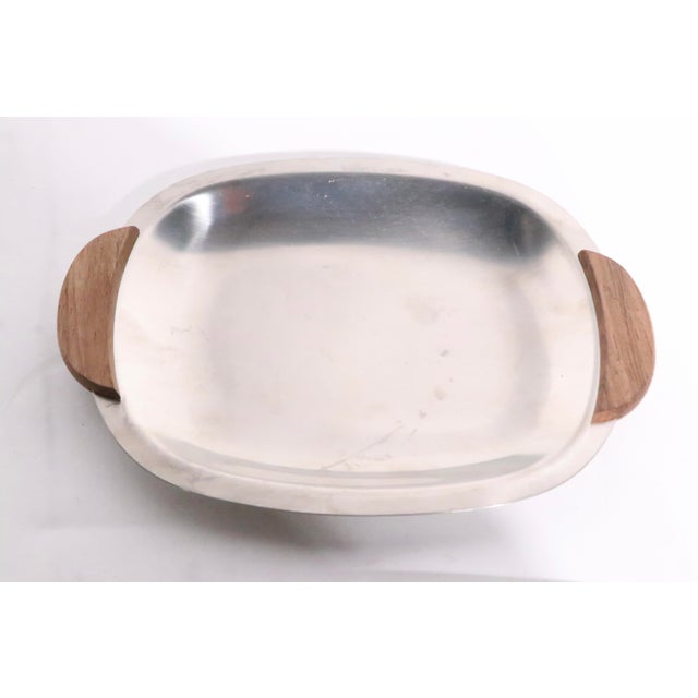 Mid 20th Century Mid Century Stainless Steel Trays Made in Denmark - 2pcs For Sale In New York - Image 6 of 9