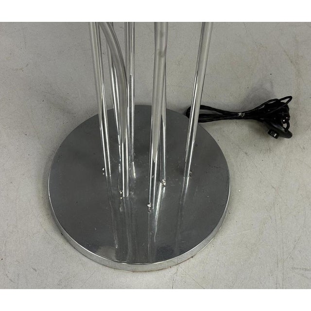 Silver Mid-Century Modern Floor Lamp with Glass Lampshades, 1970s For Sale - Image 8 of 10