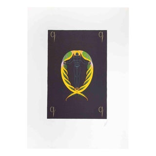 Erté, Letter Q, 1977, Lithograph & Screen Print For Sale