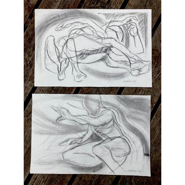 Contemporary Original Semi Abstract Charcoal Drawing, Earth Bound For Sale - Image 3 of 4