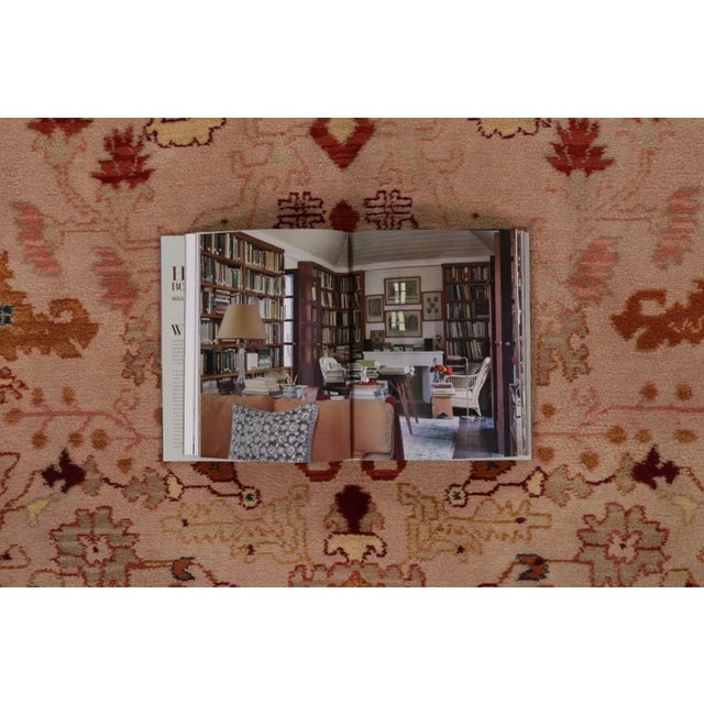 Pink Vintage Oushak Rug With Floral Medallion & Turkish Botanical Design - Rug & Kilim For Sale - Image 8 of 10