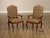 Elegant Pair of Ethan Allen Armchairs Featuring Graceful Cabriole Legs and Curved Arms in a Rich Wood Finish. Each Chair...