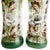 Antique Victorian Art Nouveau Gilded Gold Hand-Painted Flowers Green Glass Vases, 1900s, Set of 2 For Sale - Image 3 of 6